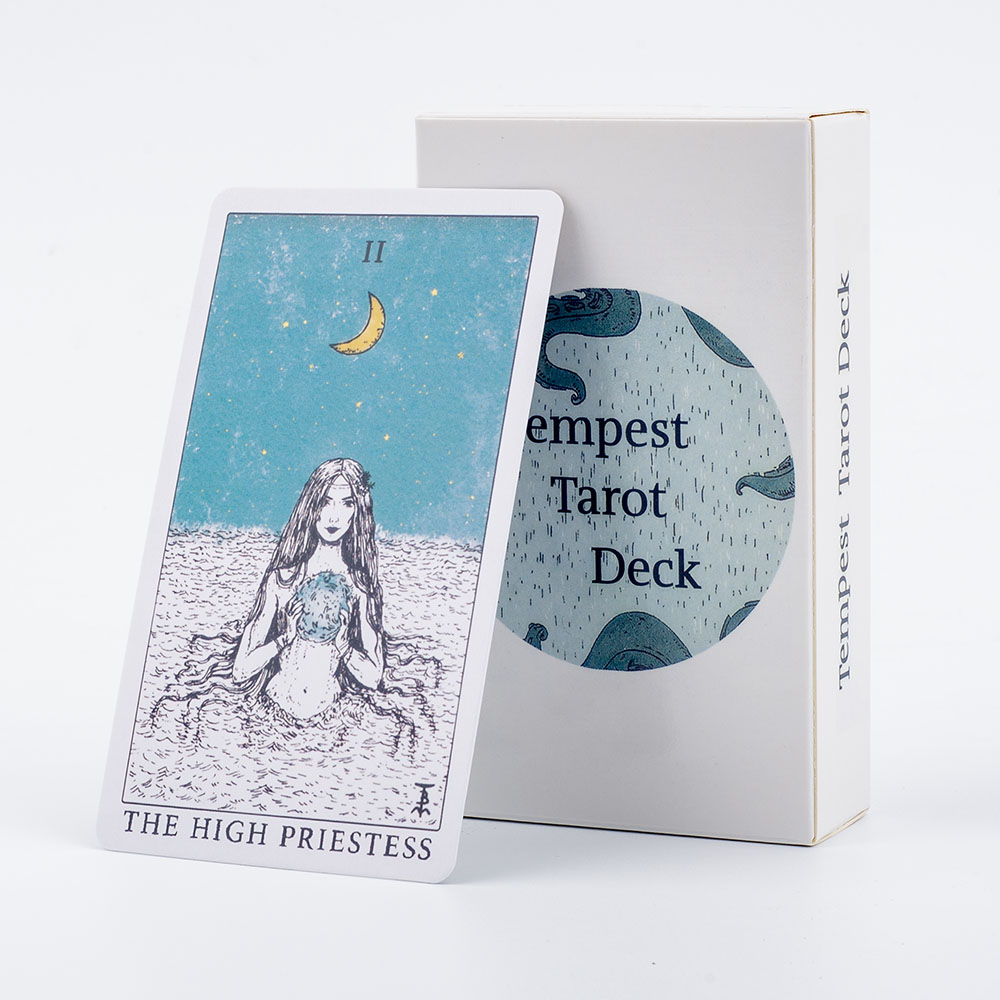 Tarot Deck With Guidebook - タロットデッキ和風シングルスロットセット,78枚のボードゲームとタロットリーディング用に事前にデザインされた,10.4*6.1cm