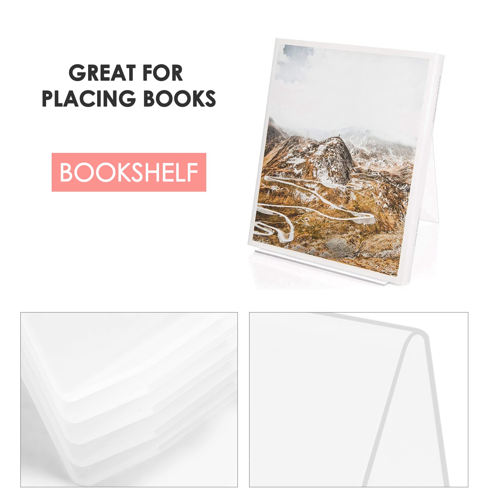 COFA アクリルブックスタンド（棚付き）、透明アクリルディ - Clear Acrylic Book Stand Holder のレビューと価格