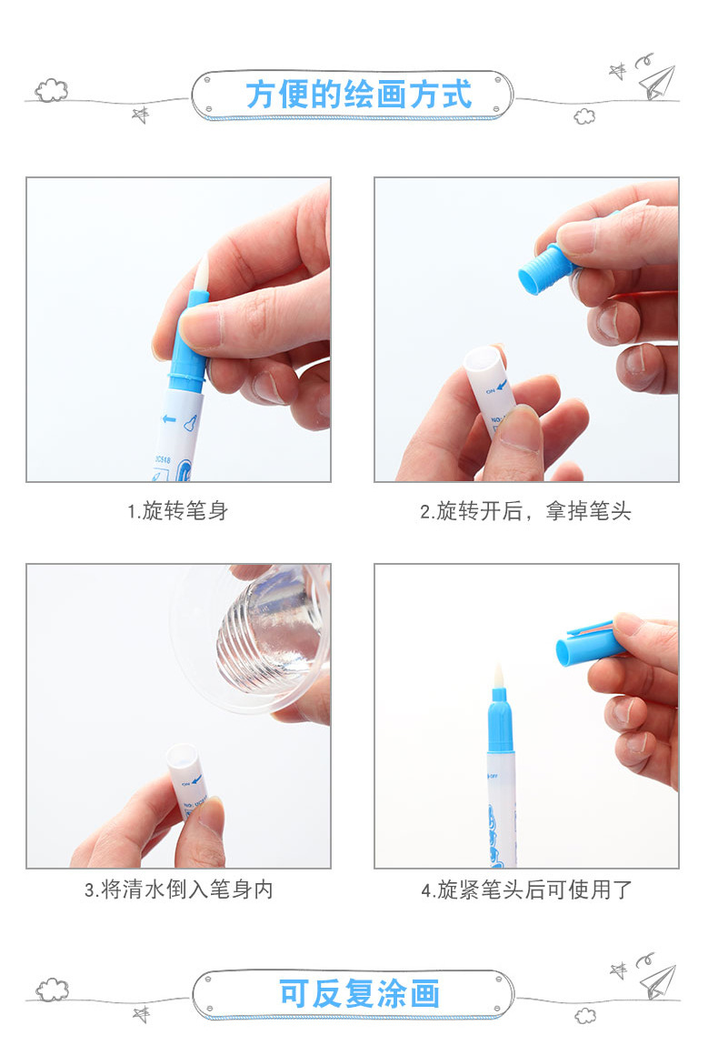 子供用マジックウォーターペインティングブック 再利用可能な落 - Reusable Water Magic Coloring Book のレビューと価格