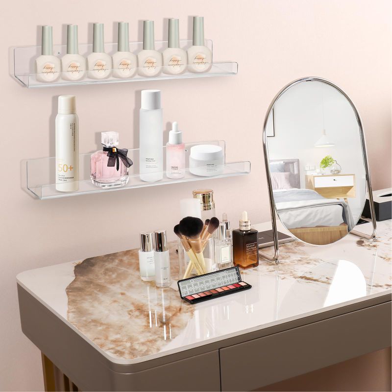 1-5個入り 30cm 壁掛けアクリル棚 U字型クリアディス - Clear Acrylic Book Stand Holder のレビューと価格