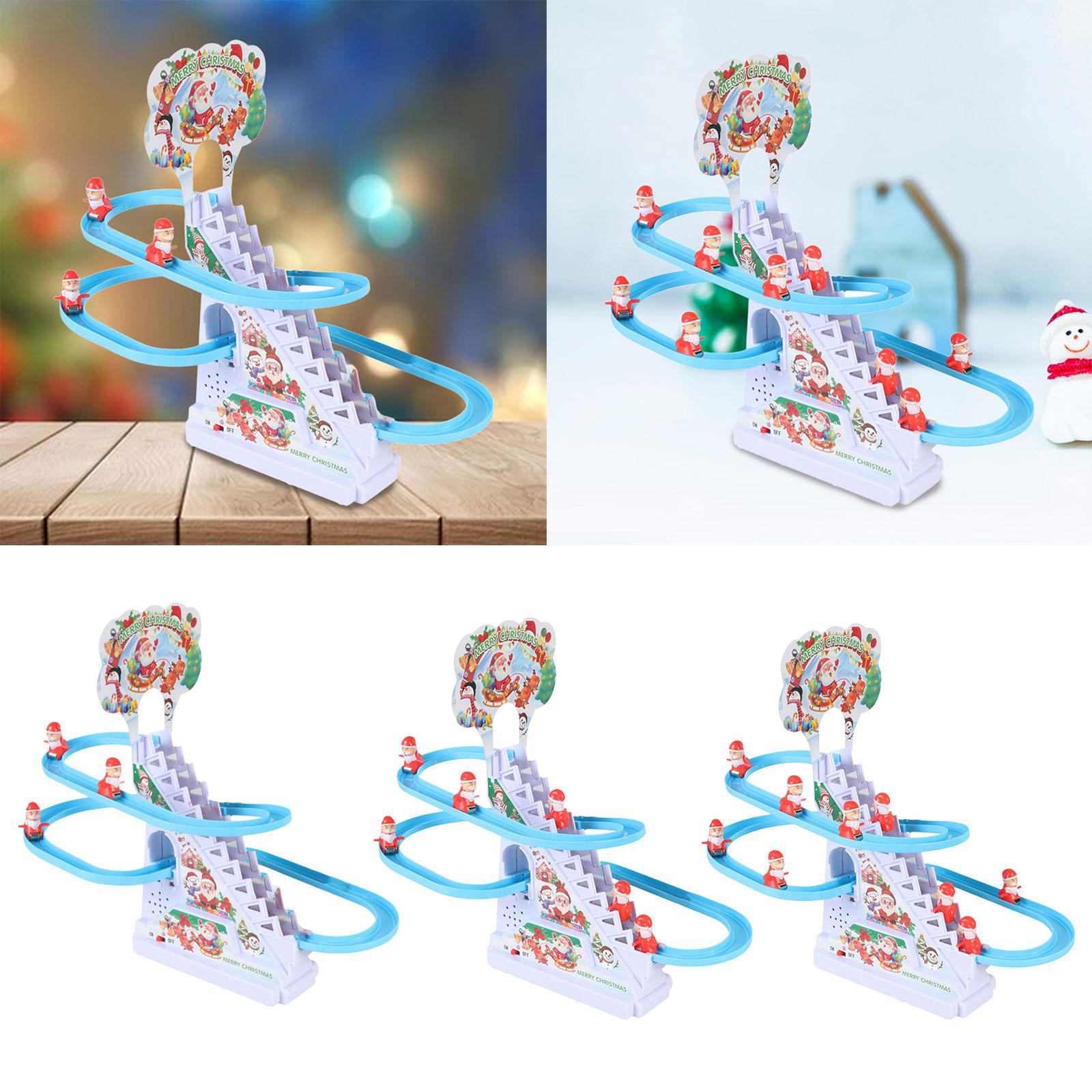 子供向けのサンタクロースが階段を登るスライドおもちゃ。LED - Music のレビューと価格